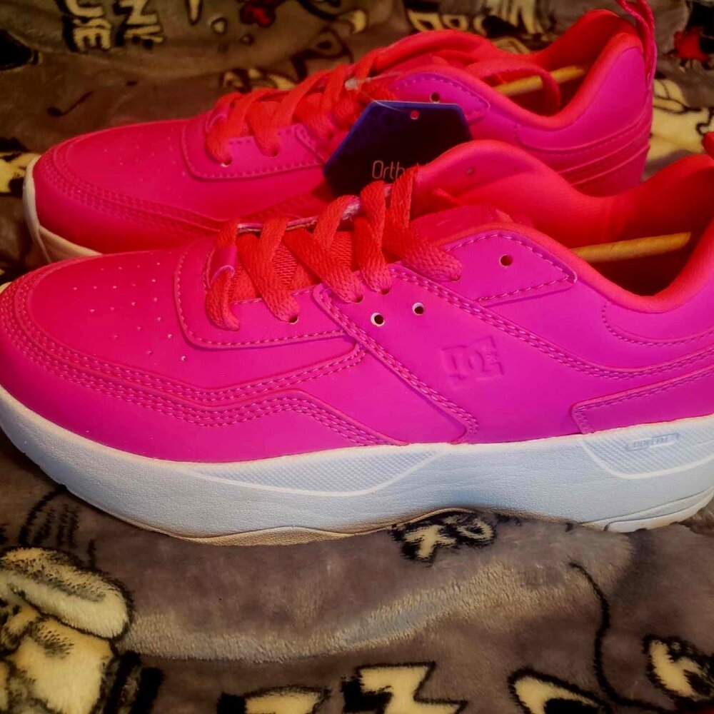Neon Pink DC Women Skateboard Platform Shoes New with Tags